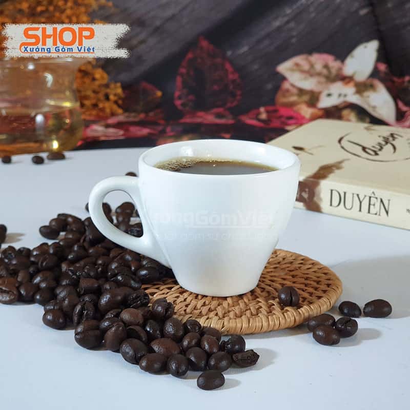 Ly uống cafe espresso sứ trắng CST-M36