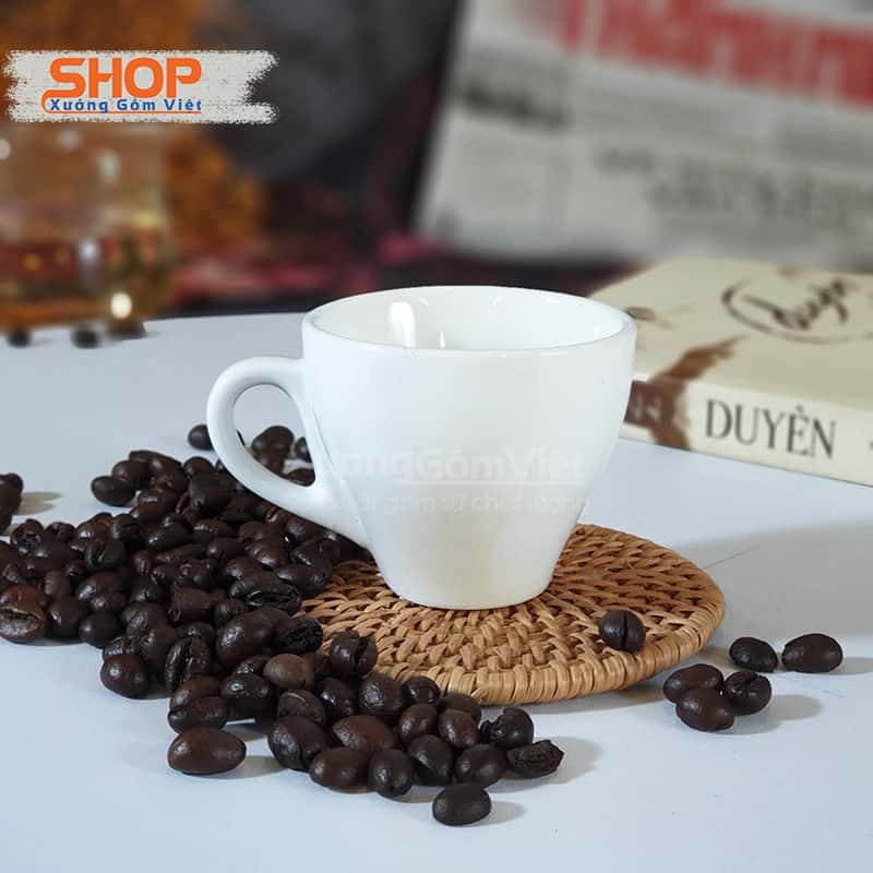 Ly uống cafe espresso sứ trắng CST-M36