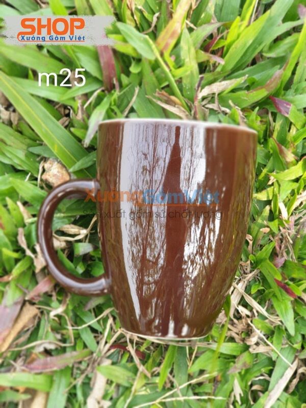 Ly sứ Bát Tràng đẹp màu nâu CSM-M25.2