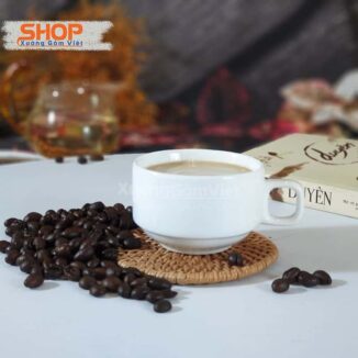 Cốc cafe Capuchino sứ trắng CST-M38