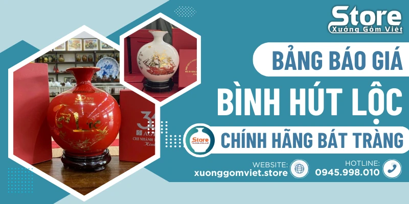 Bình hút tài lộc Bát Tràng và thông tin liên hệ Xưởng Gốm Việt Store