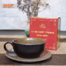 Ly Cappuccino sứ to và đĩa lót CSM-M69