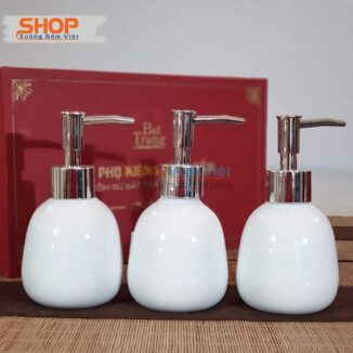 Bình sứ trắng đựng dầu gội cao cấp PKNT-88