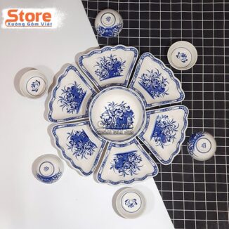 Set bát đĩa 15 món sứ Bát Tràng tuyệt đẹp