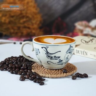 Ly capuchino sứ in logo đẹp CSM-M108